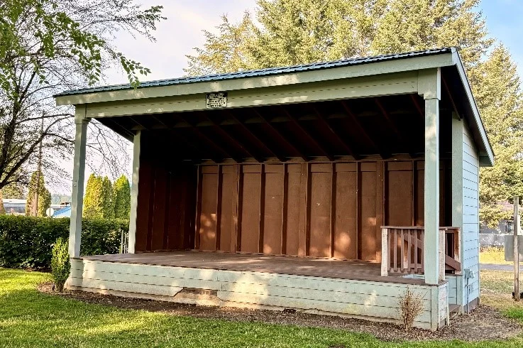 Covered performance stage at Athol City Park